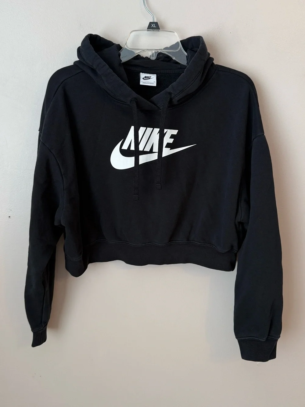 Nike Graphic Cropped Hoodie Black  Size Small